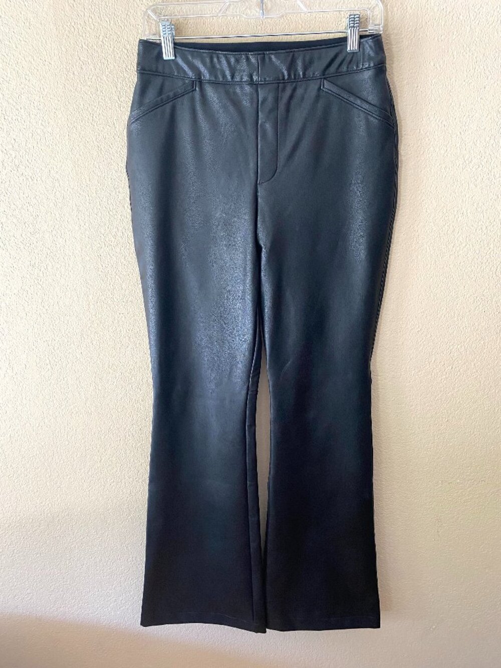 Spanx Leather-Like Pull-On Flare Pants Large - Picture 2 of 12